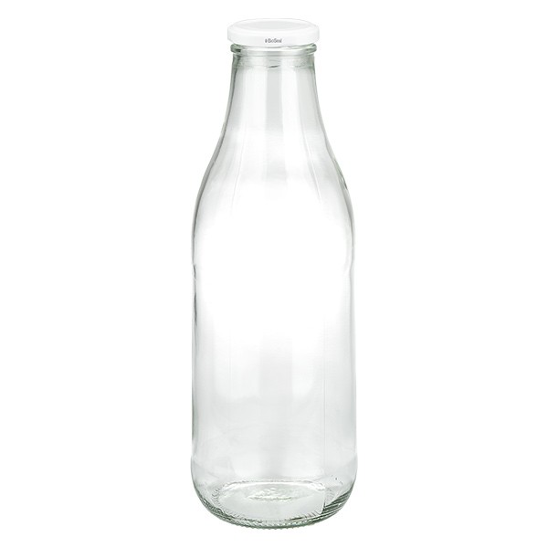 Bouteille de lait 1000ml + couvercle BioSeal blanc Uni...