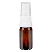 Bruin glazen flessen 5ml met wit pompverstuiver Bruin glazen flessen 5ml met wit pompverstuiver