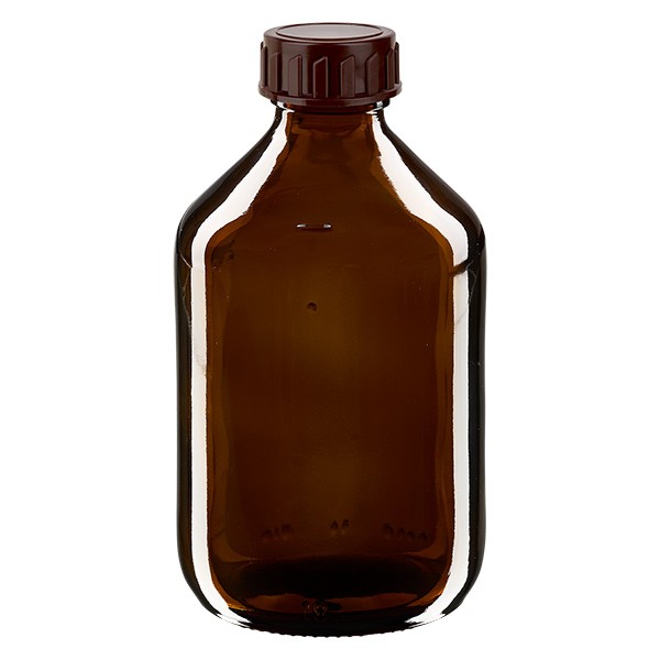 Flacon médical de 300 ml avec bouchon marron