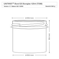Preview: Twist-Off glazen potten lossen onderdelen 125ml stortglas Preview: Twist-Off glazen potten lossen onderdelen 125ml stortglas