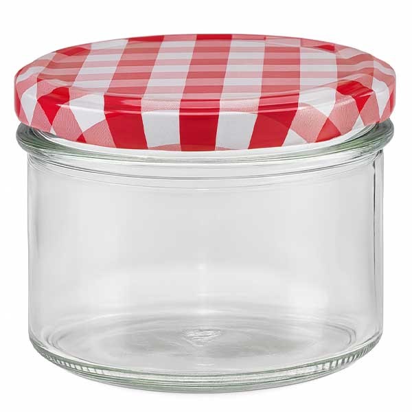 225ml trommelglas + BasicSeal deksel rood/wit UNiTWiST