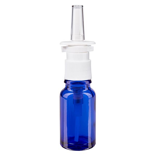 Blauwe glazen flessen 10ml met neusverstuiver