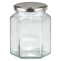 Verre hexagonal 288ml avec couvercle BasicSeal argenté UNiTWiST Verre hexagonal 288ml avec couvercle BasicSeal argenté UNiTWiST
