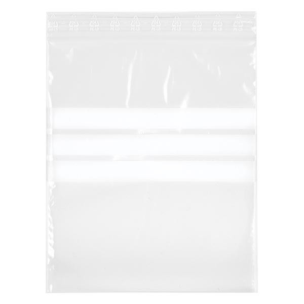 100 sachets Polyzip 250x350 mm avec zone d&#039;écriture, épaisseur : 50 μm