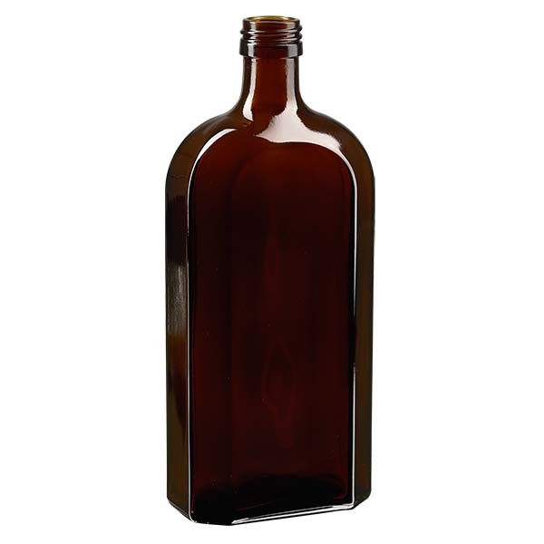 Flasque brune de 500 ml, au goulot PP 28