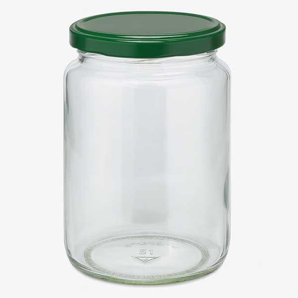 795ml rond glas + BasicSeal deksel groen UNiTWIST