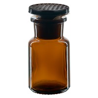 Apothekersfles 50 ml wijde hals bruin glas incl. glazen stop Apothekersfles 50 ml wijde hals bruin glas incl. glazen stop