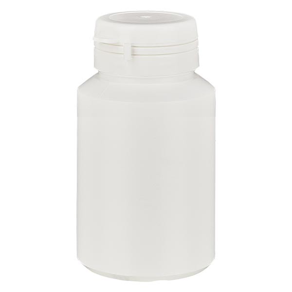 Boîte à comprimés blanche 60ml + Jaycap inviolable blanc
