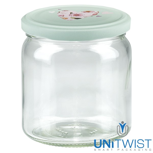 408ml Rundglas + BasicSeal Deckel Herz mint UNiTWIST®