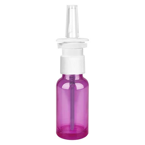 Flacon spray nasal de 20 ml. Blanc/tr. avec bouchon standard PurpleLine UT18/20