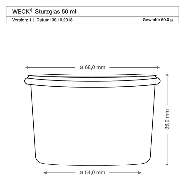 WECK-mini stortglas 50ml met houten bal