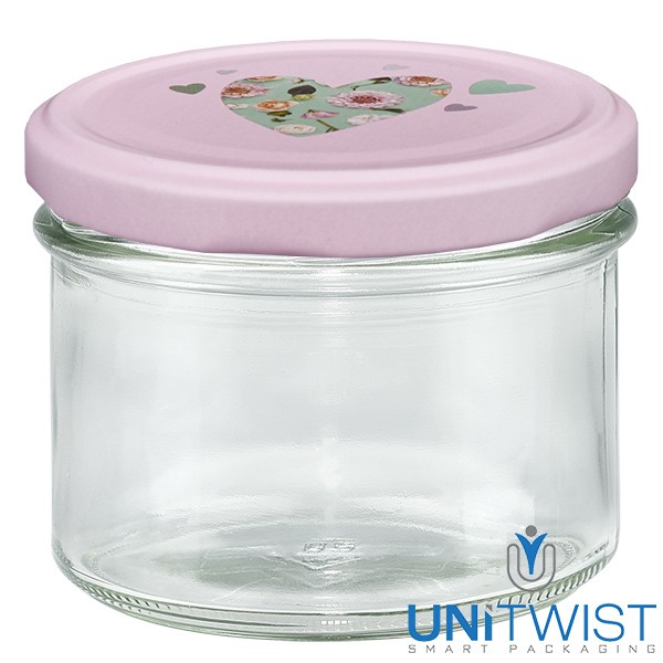 225 ml omslagglas + BasicSeal-deksel hart roze UNiTWIST®