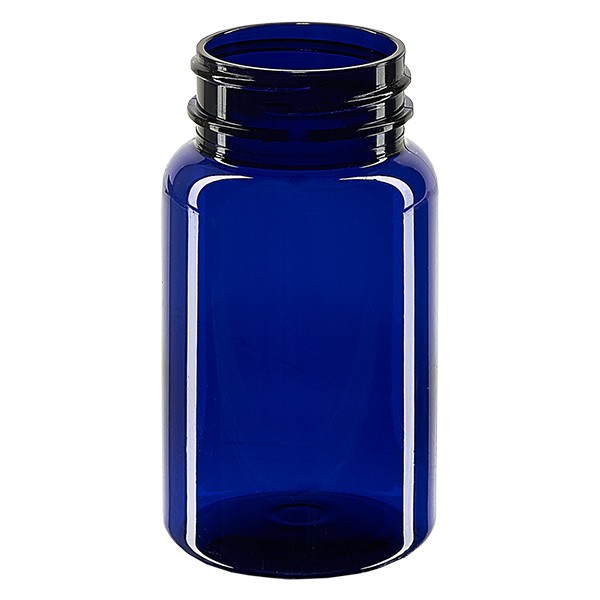 Pot Petpacker bleu cobalt 100 ml, goulot 38 mm sans couvercle