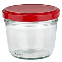 Verre retourné 230ml + couvercle BasicSeal rouge UNiTWIST Verre retourné 230ml + couvercle BasicSeal rouge UNiTWIST