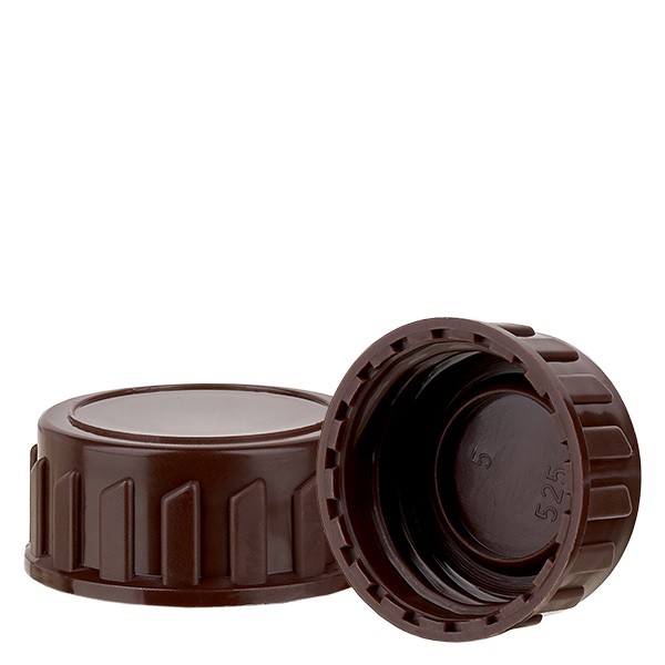 Capsule à vis marron 28mm pour flacons médicaux (standard)