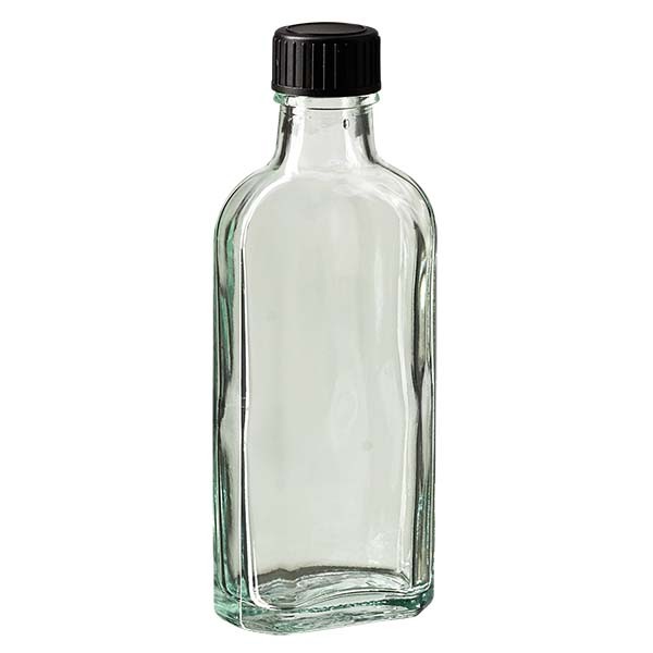 100 ml witte meplatfles met DIN 22 monding, inclusief schroefsluiting DIN 22 zwart van LKD