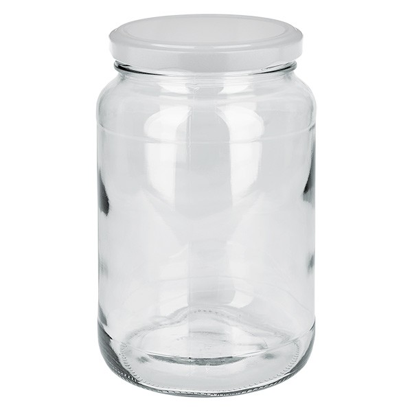 1700ml Verre rond avec couvercle BasicSeal blanc UNiTWIST