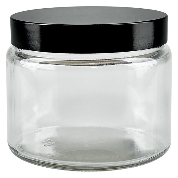 Glazen pot 250ml helder glas, met sluiting