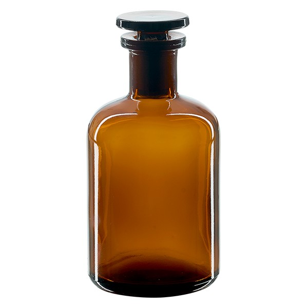 Apothekerflasche 100 ml Enghals Braunglas inkl. Glasstopfen