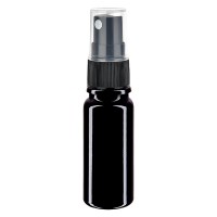 Fles van violet glas 10 ml met pompverstuiver zwart Fles van violet glas 10 ml met pompverstuiver zwart