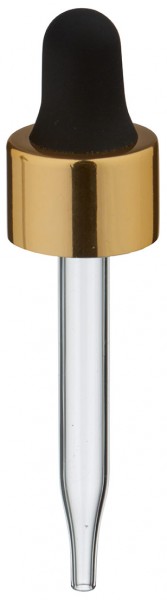 Glazen-druppelpipet goud/zwart 13 mm PL48