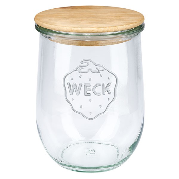 WECK-tulpglas 1062ml met hout deksel
