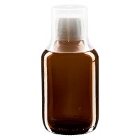 150 ml Euro-medicijnflessen met witte schroefsluiting en doseerbeker 30ml 150 ml Euro-medicijnflessen met witte schroefsluiting en doseerbeker 30ml