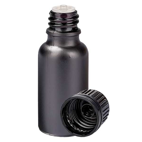 Flacon compte-gouttes 20 ml avec bague d&#039;inviolabilité de 1 mm BlackLine UT18/20 UNiTWIST