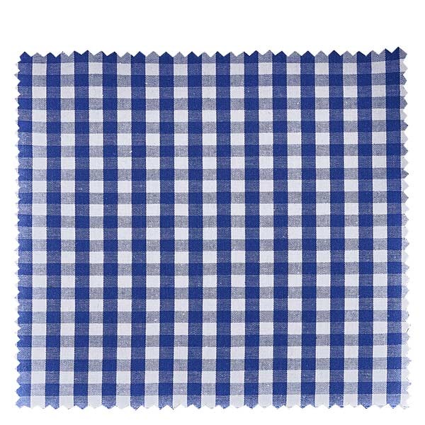 1 x stoffen lapje 150x150mm blauw/ruit voor deksel diameter 43-100mm