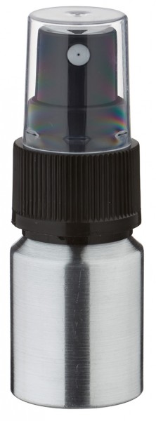 10 ml aluminium fles geslepen incl. pompverstuiver zwart