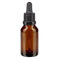 Apothekersfles bruin 15 ml pipet zwart met garantiesluiting (OV) Apothekersfles bruin 15 ml pipet zwart met garantiesluiting (OV)