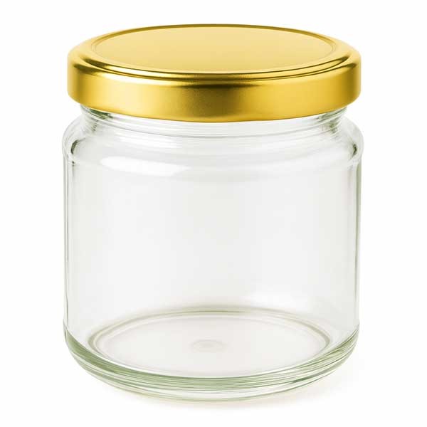 212ml rond glas met BasicSeal deksel goud UNiTWIST