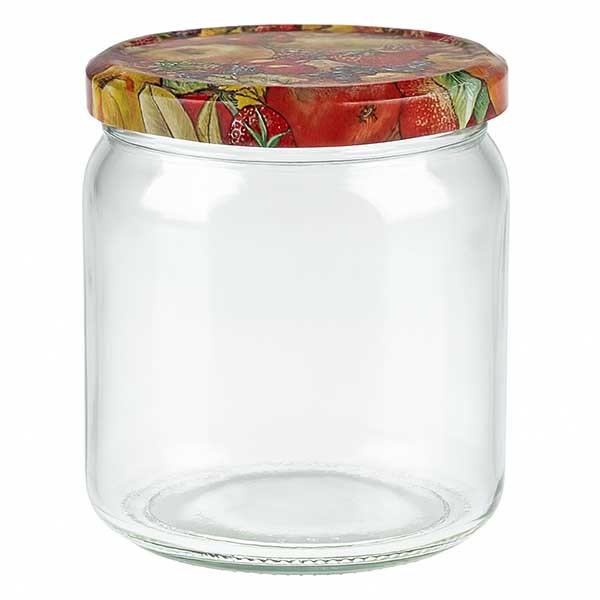 408ml rond glas + BasicSeal deksel fruitdecor UNiTWiST