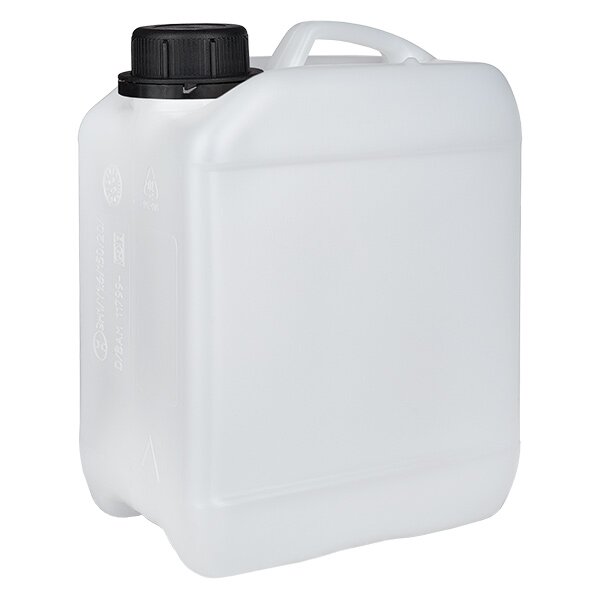 2.5l jerrycan met schroefsluiting wit