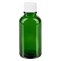 Groenen glazen flessen 30ml met wit schroefsluiting globuli uitgietring St Groenen glazen flessen 30ml met wit schroefsluiting globuli uitgietring St