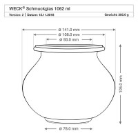 Preview: 1062ml juwelenpot WECK RR100 met kurk naturel Preview: 1062ml juwelenpot WECK RR100 met kurk naturel