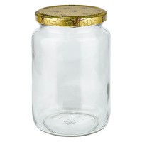 Verre rond 795ml + couvercle BasicSeal Nid d'abeille UNiTWiST Verre rond 795ml + couvercle BasicSeal Nid d'abeille UNiTWiST