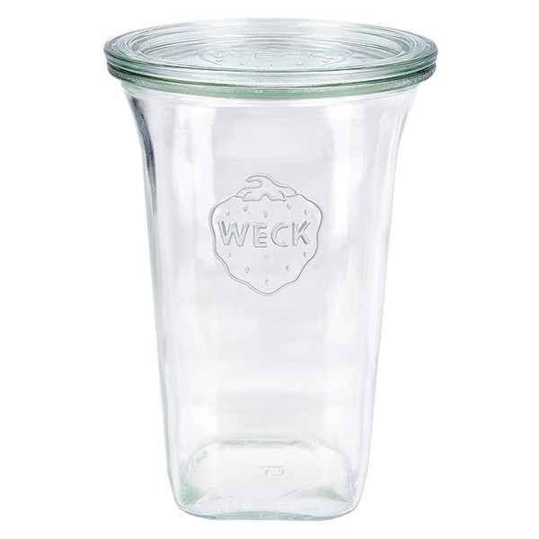 795ml Quadro-glas met glazen deksel WECK RR100