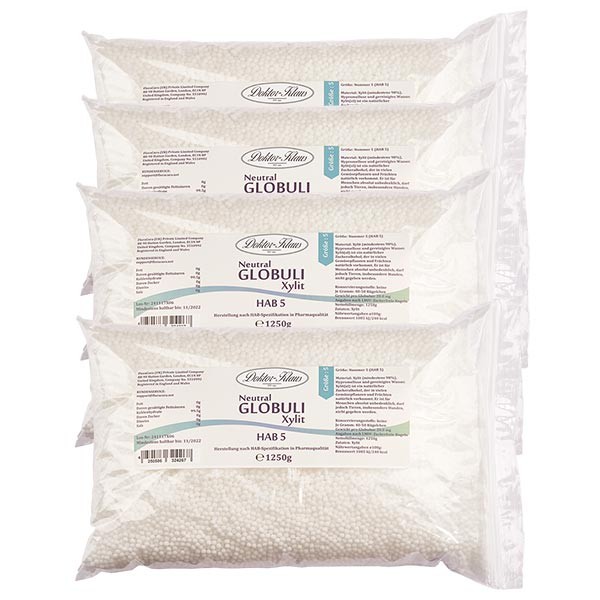 5 kg Neutral Globuli HAB5 van xylitol (suikervrij) (4 x 1.25kg)