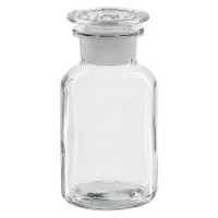 Apothekersfles 250 ml wijde hals helder glas incl. glazen stop Apothekersfles 250 ml wijde hals helder glas incl. glazen stop