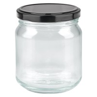 212ml Verre rond avec couvercle BasicSeal noir UNiTWIST 212ml Verre rond avec couvercle BasicSeal noir UNiTWIST