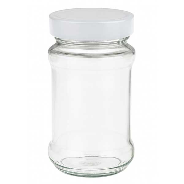 390ml Verre rond avec couvercle BasicSeal blanc UNiTWIST