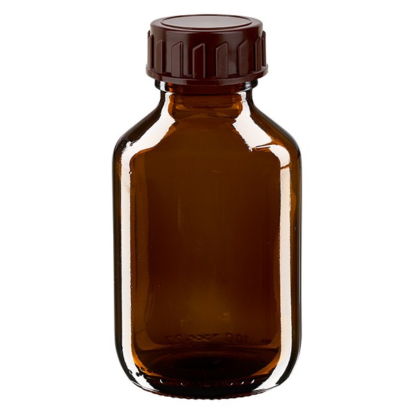 Flacon médical de 100 ml avec bouchon marron