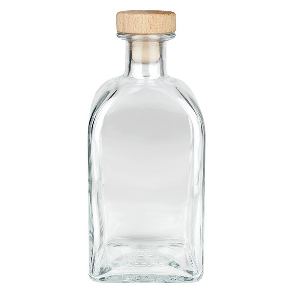 500 ml Apothekersflesje “Carre” met houten kurk UNiTWIST®