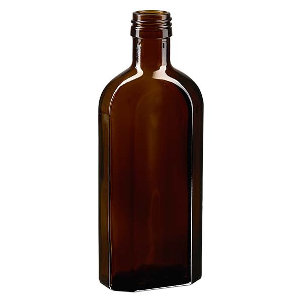 Flasque brune de 250 ml, au goulot PP 28