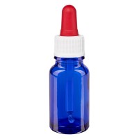 Pipetfles blauw 10ml, pipet wit/rood ST Pipetfles blauw 10ml, pipet wit/rood ST