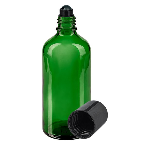 Glas deostick fles groen 100ml, lege deo roller (Roll On)