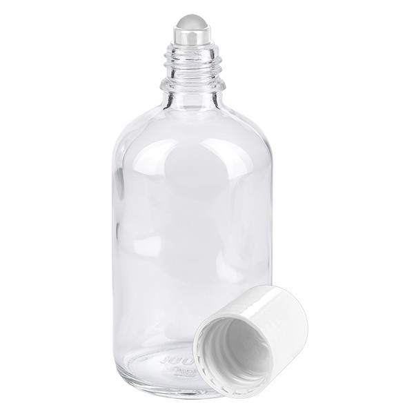 Glas deostick fles helder 100ml, lege deo roller (Roll On)