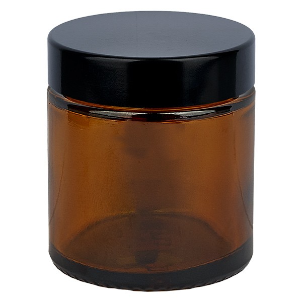 Glazen pot 30ml bruin glas 38mm/R3, met sluiting
