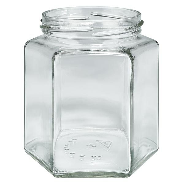 UNITWIST Hexa390 ml- glazen potten lossen onderdelen 390ml 6-hoekglas TO70